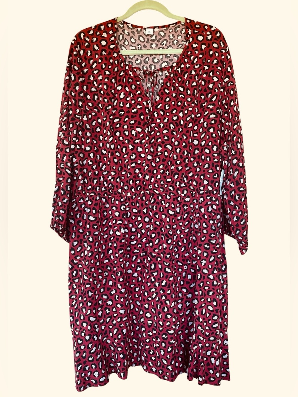 Old Navy Animal Print Long Sleeve Lightweight Dress Plus Size XXL New with tags